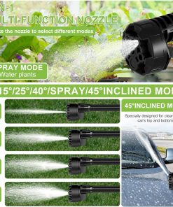 KEPEAK Cordless Pressure Washer, 1450PSI Portable Power Washer with 6-in-1 Nozzle, 21V Hand Held Pressure Washer with 2 Batteries, Electric Power Cleaner for Car, Garden, Home - 3