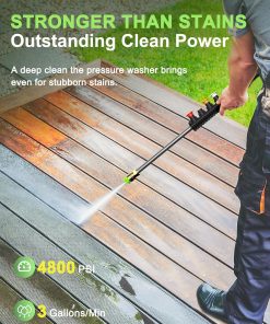 Power Pressure Cleaner for Effortless Cleaning with Surface Cleaner & 4 Nozzles & Detachable Foam Cannon for Easy Use, Home-Driveway-Car Wash-Patio-Fence-Garden - 2