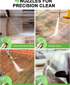 Power Pressure Cleaner for Effortless Cleaning with Surface Cleaner & 4 Nozzles & Detachable Foam Cannon for Easy Use, Home-Driveway-Car Wash-Patio-Fence-Garden - 3