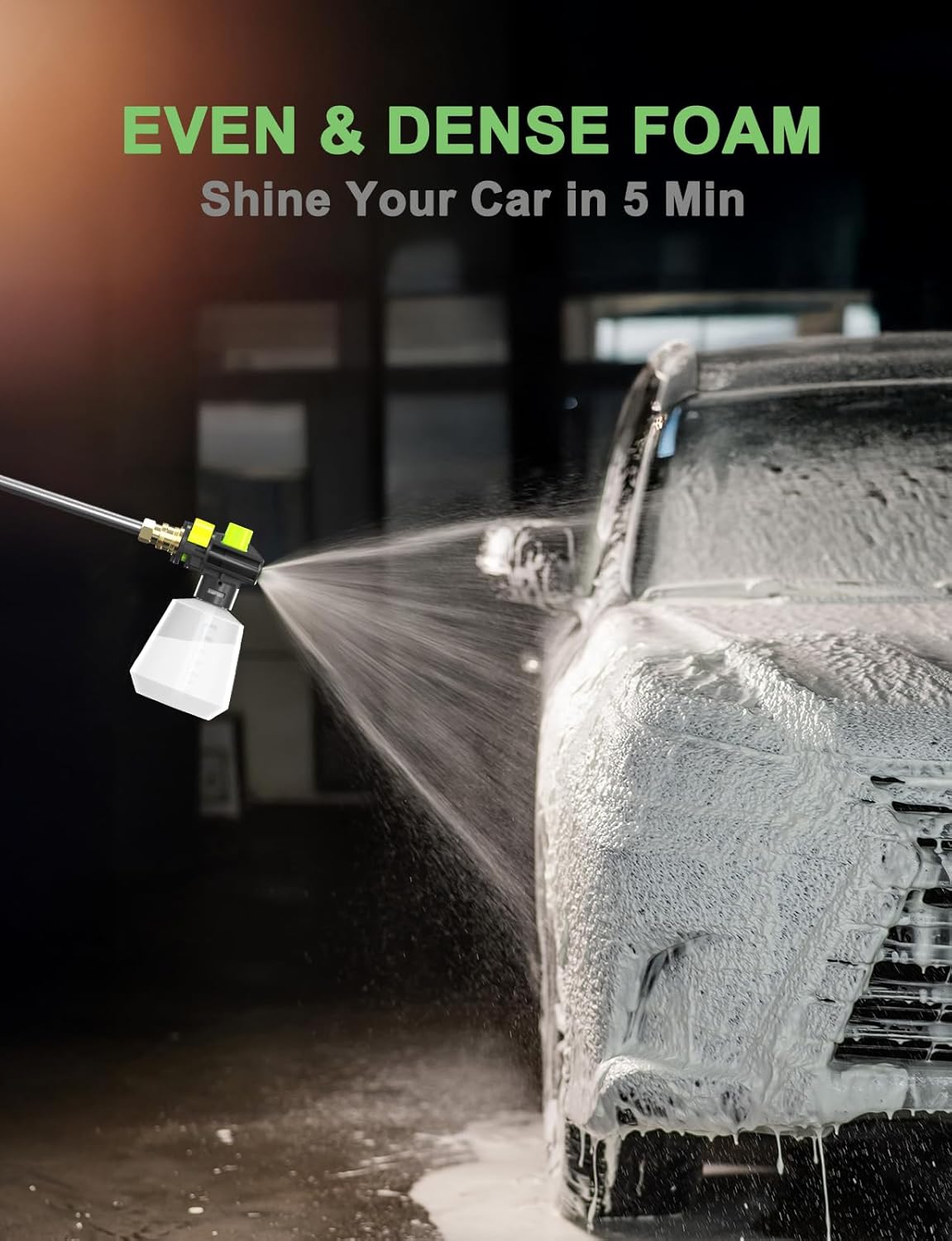 Power Pressure Cleaner for Effortless Cleaning with Surface Cleaner & 4 Nozzles & Detachable Foam Cannon for Easy Use, Home-Driveway-Car Wash-Patio-Fence-Garden - 7