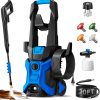 Power washers for Home, 4 Quick-Connect Nozzles & Adjustable Soap Tank Washers for Cars, Driveways, Patios, Fences, Home Cleaning (Blue) - 1