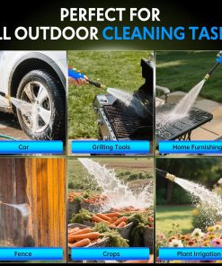 Power washers for Home, 4 Quick-Connect Nozzles & Adjustable Soap Tank Washers for Cars, Driveways, Patios, Fences, Home Cleaning (Blue) - 6