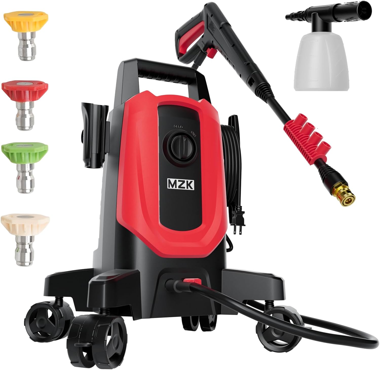 Pressure Washer, 5200PSI Power Washer with 4 Quick Connect Nozzles, High Pressure Cleaning Machine with Foam Cannon for Cars-Fences-Driveways-Patios-Home Cleaning - 1