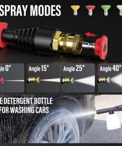 Pressure Washer, 5200PSI Power Washer with 4 Quick Connect Nozzles, High Pressure Cleaning Machine with Foam Cannon for Cars-Fences-Driveways-Patios-Home Cleaning - 5