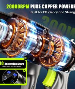 YKYI Cordless Pressure Washer Battery Powered,30 Speed Level,1200 PSI Portable Power Washer with 6-in-1 Nozzle,24FT High-Elastic Hose,Handheld Pressure Washer for Car,Garden Cleaning - 4