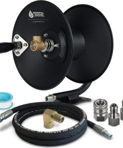 ESSENTIAL WASHER Pressure Washer Hose Reel 50 FT Kit - 4000 PSI Power Washer Hose Reel - Made For 3-8 Hose - Comes With Additional Accessories - 1