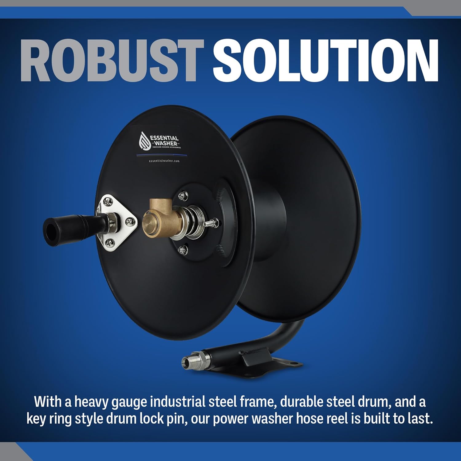 ESSENTIAL WASHER Pressure Washer Hose Reel 50 FT Kit - 4000 PSI Power Washer Hose Reel - Made For 3-8 Hose - Comes With Additional Accessories - 5