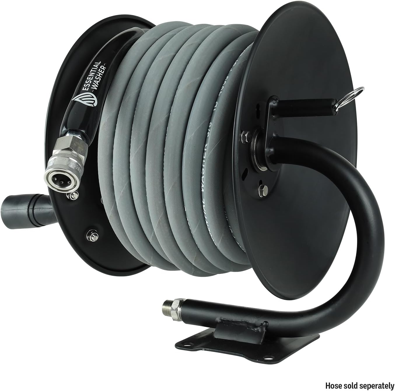ESSENTIAL WASHER Pressure Washer Hose Reel 50 FT Kit - 4000 PSI Power Washer Hose Reel - Made For 3-8 Hose - Comes With Additional Accessories - 6
