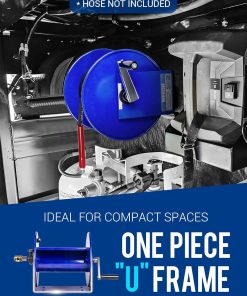 MEKOH Pressure Washer Hose Reel 150FTx3-8, 300FTx1-4 Manual Power Washer Hose Reel with M22 14mm Fitting,4500PSI Heavy Duty Hose Reel for Water - 4
