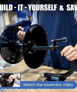 MEKOH Pressure Washer Hose Reel 50 ft x 3-8 or 65 ft x 1-4, 4000PSI Heavy Duty Power Washer Hose Reel with M22-14 Fitting, Hand Crank Metal Reel - 7