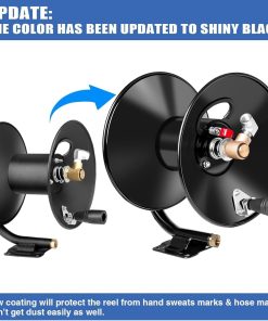 MEKOH Pressure Washer Hose Reel 50 ft x 3-8 or 65 ft x 1-4, 4000PSI Heavy Duty Power Washer Hose Reel with M22-14 Fitting, Hand Crank Metal Reel - 8
