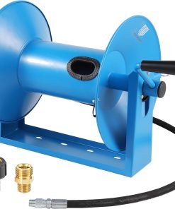 RIDGE WASHER Pressure Washer Hose Reel 180FT, Mounted Heavy Duty High Power Washer Hose Reel, 4000 PSI Manual Crank Hoses Reel, 3-8' Whip Hose - 1