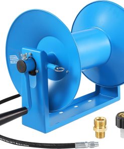 RIDGE WASHER Pressure Washer Hose Reel 180FT, Mounted Heavy Duty High Power Washer Hose Reel, 4000 PSI Manual Crank Hoses Reel, 3-8' Whip Hose - 7
