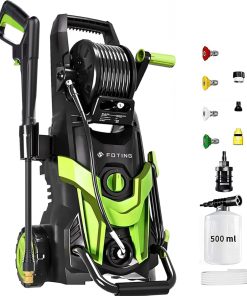 Pressure Power Washer 4500PSI with 4 Quick Connect Nozzles, Inlet Hose & Filter, Foam Cannon for Cars-Fences-Driveways-Patios-Home Cleaning - 1