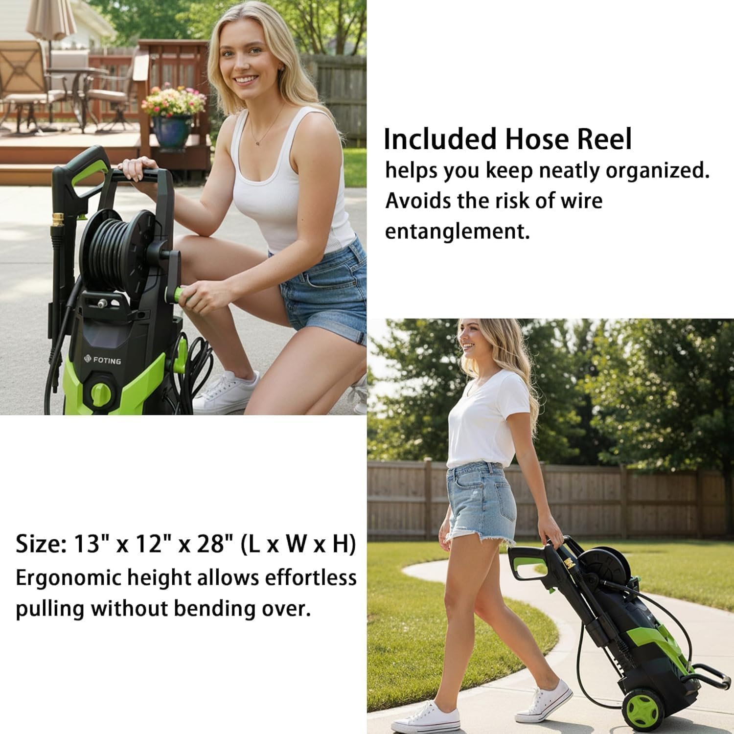 Pressure Power Washer 4500PSI with 4 Quick Connect Nozzles, Inlet Hose & Filter, Foam Cannon for Cars-Fences-Driveways-Patios-Home Cleaning - 6