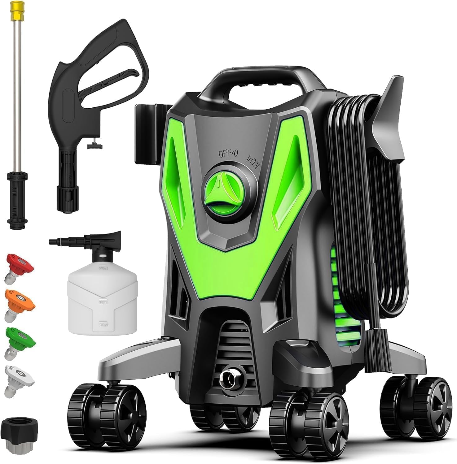Pressure Washer -4800PSI Power Washer with 4 Quick Connect Nozzles, High Pressure Cleaning Machine with Foam Cannon for Car-Garage-Patio Home Cleaning - 1