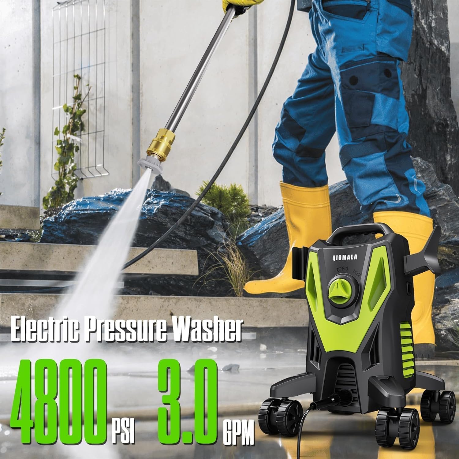 Pressure Washer -4800PSI Power Washer with 4 Quick Connect Nozzles, High Pressure Cleaning Machine with Foam Cannon for Car-Garage-Patio Home Cleaning - 2