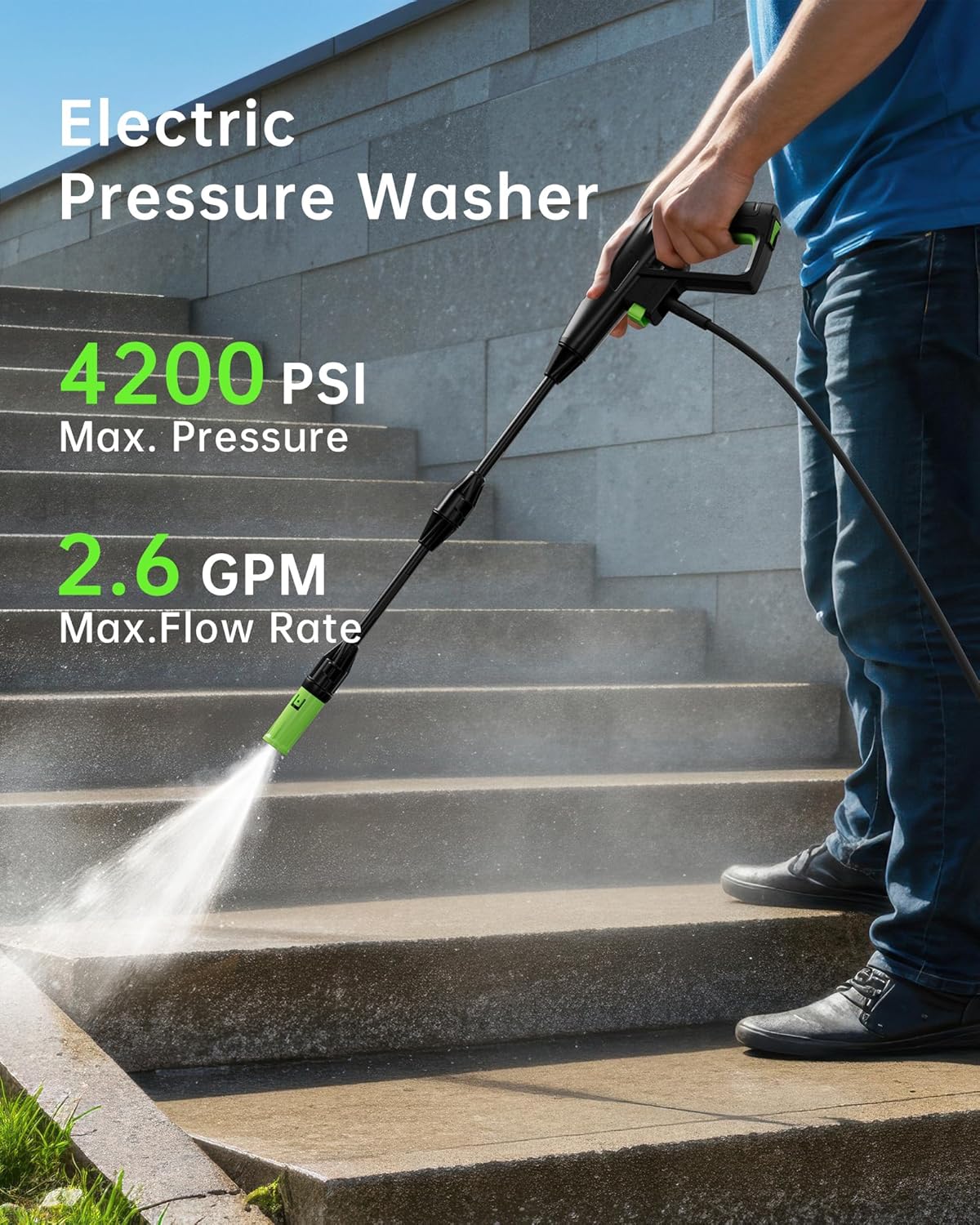 Pressure Washer, Patoolio Power Washers with Foam Cannon 4200PSI for Fences-Patios-Decks-Patios and Cars Powerwasher - 2