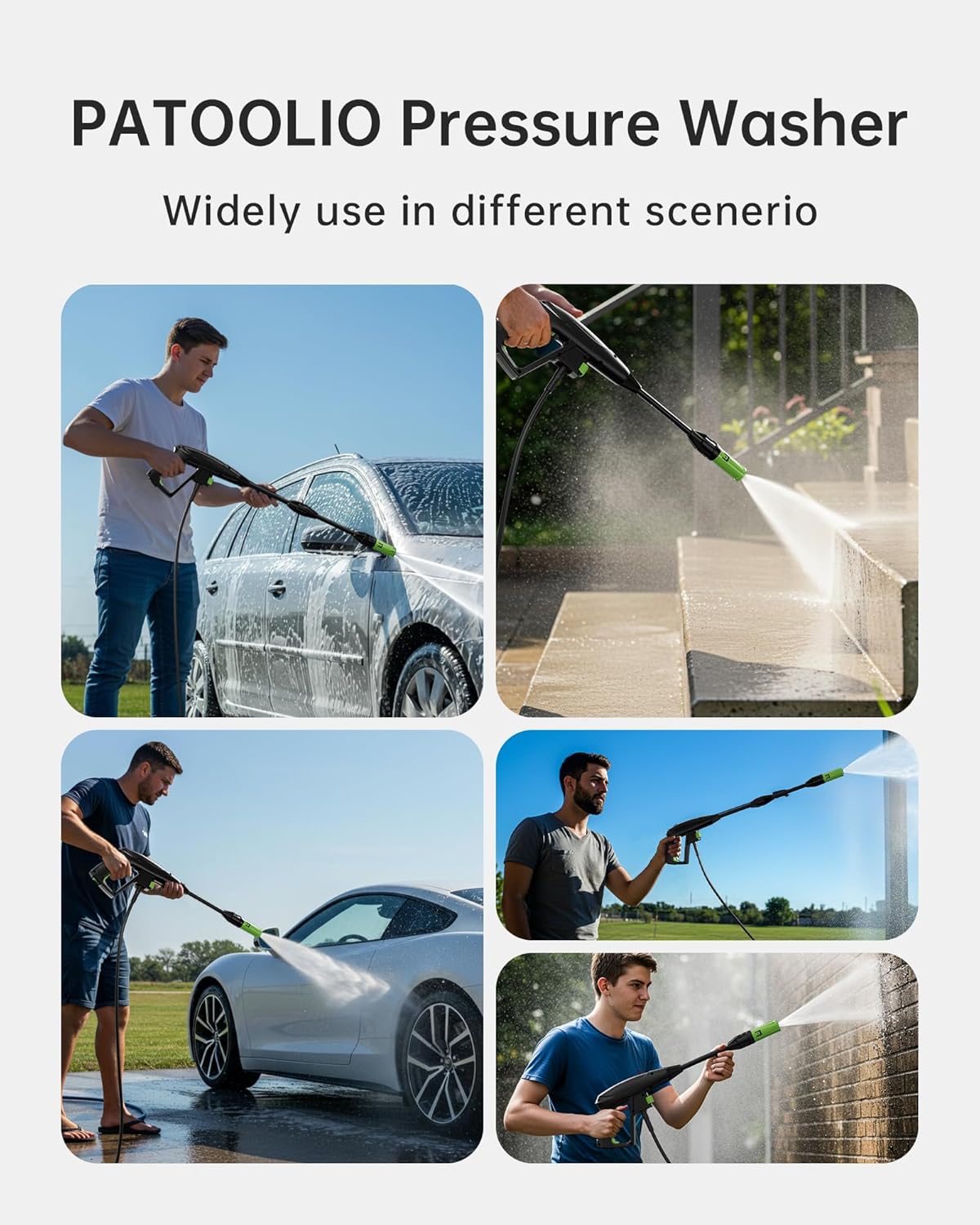 Pressure Washer, Patoolio Power Washers with Foam Cannon 4200PSI for Fences-Patios-Decks-Patios and Cars Powerwasher - 7