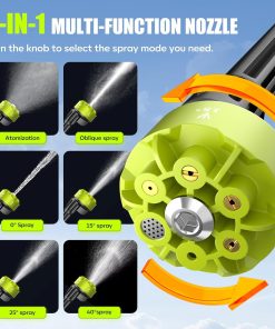 YKYI Cordless Pressure Washer Battery Powered, 30 Speed Level, 1200 PSI Portable Power Washer with 6-in-1 Nozzle, 24FT High-Elastic Hose, Handheld Pressure Washer for Car, Garden Cleaning - 3