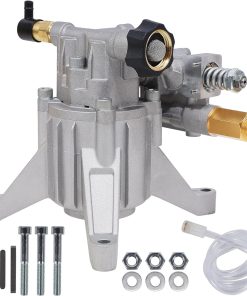 Biswing Pressure Washer Pump, 7-8 Shaft Vertical Plunger, 3400 PSI Max, 2.5 GPM, Replacement Pump for Gas Power Washer, Rear Facing Inlet-Outlet - 1