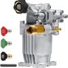 TOOLCY 3-4 Shaft Horizontal Pressure Washer Pump, 2600-3300 PSI @ 2.5 GPM - Power Washer Pump for Gas Washer - Compatible with Honda, Simpson, Ryobi and More - 1