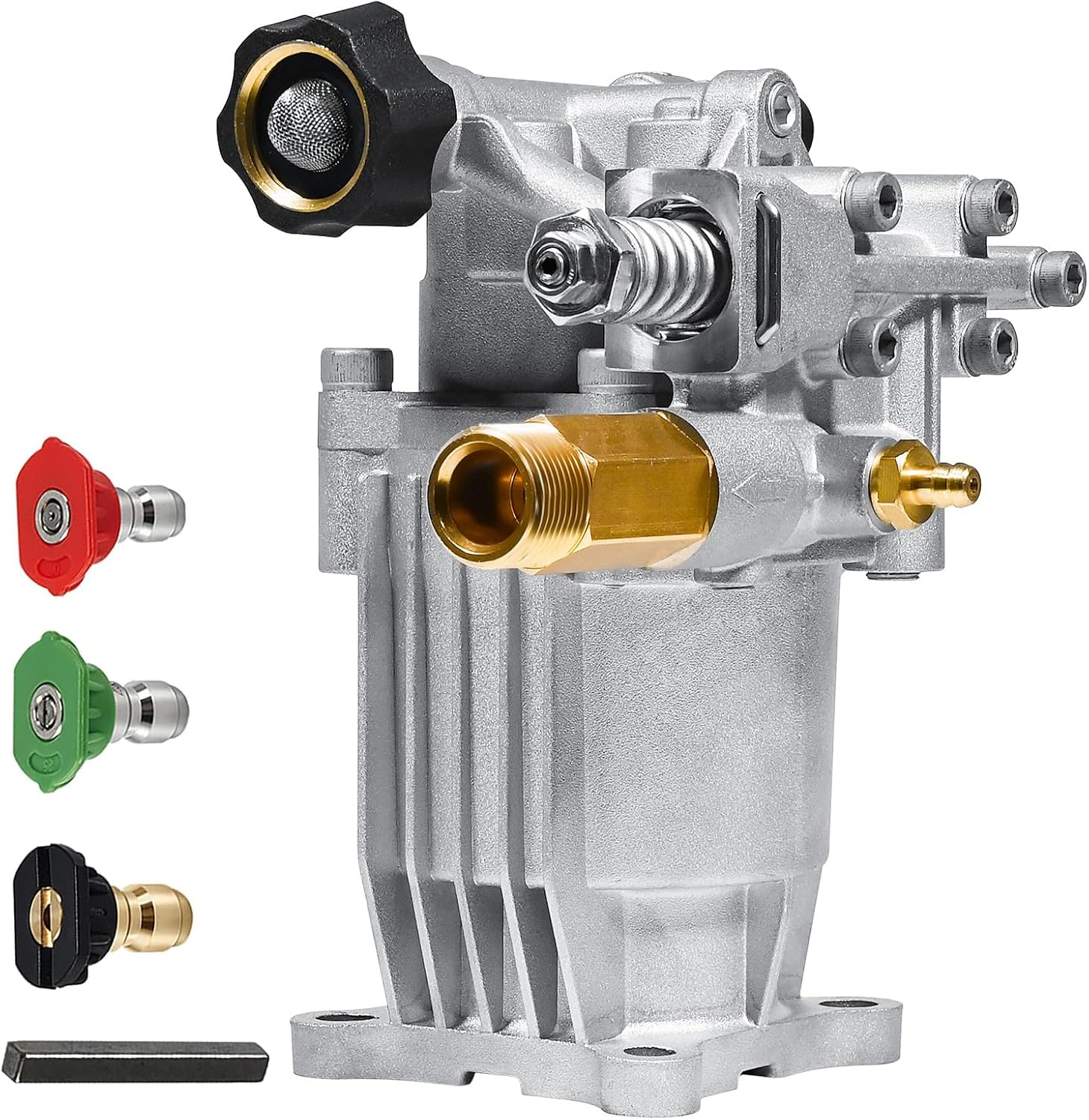 TOOLCY 3-4 Shaft Horizontal Pressure Washer Pump, 2600-3300 PSI @ 2.5 GPM - Power Washer Pump for Gas Washer - Compatible with Honda, Simpson, Ryobi and More - 1