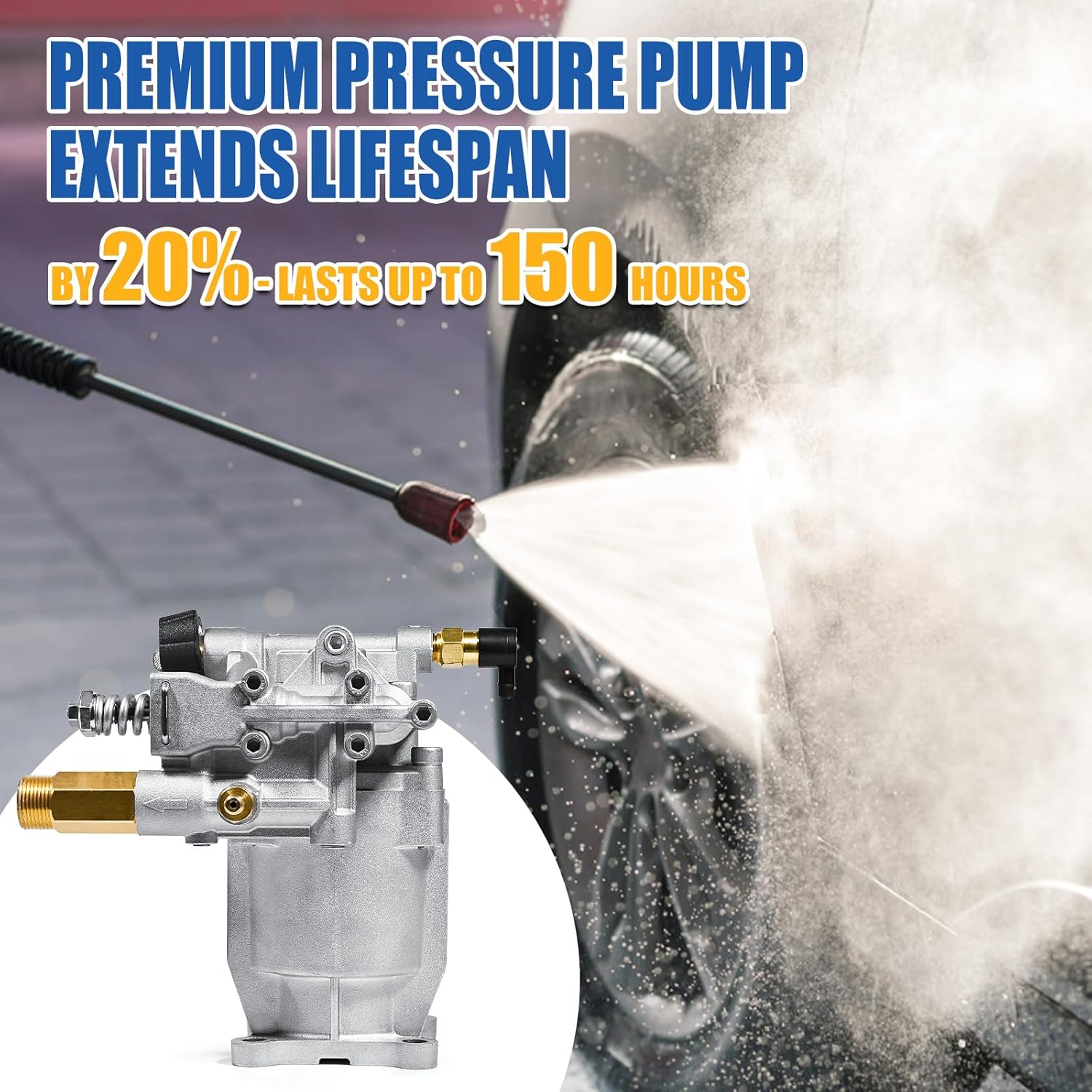 TOOLCY 3/4" Shaft Horizontal Pressure Washer Pump, 2600-3300 PSI @ 2.5 GPM - Power Washer Pump for Gas Washer - Compatible with Honda, Simpson, Ryobi and More - Image 8