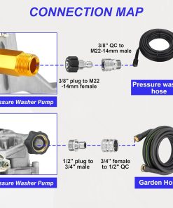Alternative view of Tool Daily 7/8" Shaft Vertical Pressure Washer Pump, Replacement Power Washer Pumps for Cold Water Gas Pressure Washer, 2400-2800 PSI, 2.3 GPM, Compatible with GCV160, 308653078, RY802900, HU80709A