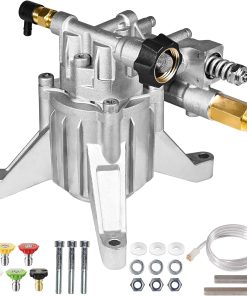 YAMATIC 7-8 Shaft Vertical Pressure Washer Pump 3000 PSI @ 2.5 GPM Replacement Pump for Power Washer, Compatible with GCV160, GCV190, Homelite, Troybilt, Ryobi, Rear Facing Inlet-Outlet - 1