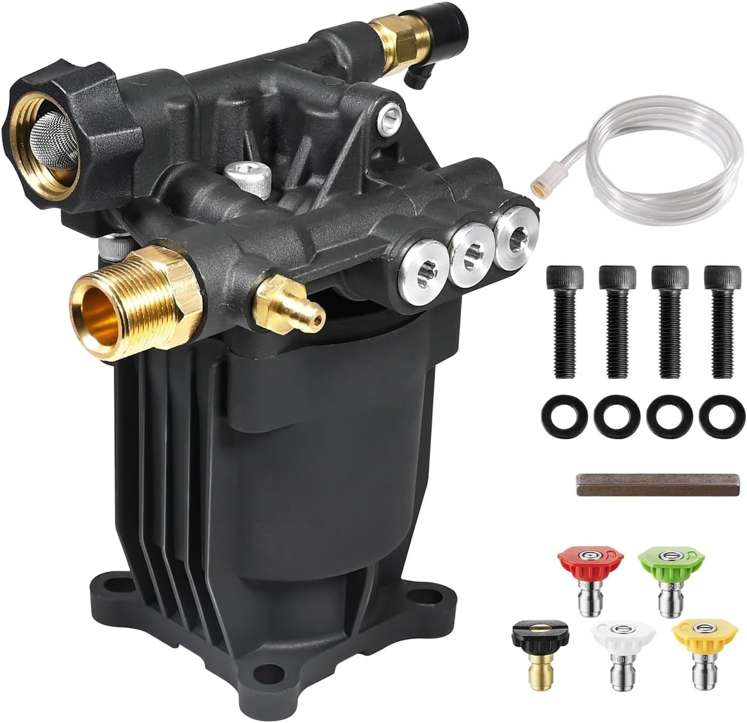 YAMATIC Pressure Washer Pump 3-4 Shaft Horizontal Power Washer Pump Max 3200 PSI 2.5 GPM Replacement Pump Compatible with Simpson 90028, 90029,MSH3125,520006 - 1