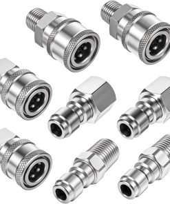 4 Sets NPT 1-4 Inch Pressure Washer Coupler, Stainless Steel Connect Plug, Male Female Pressure Washer Quick Connect Kit(Internal Thread, External Thread) - 1