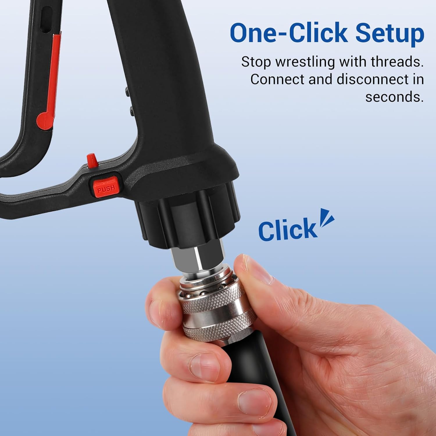 Pressure Washer Quick Connect Kit, 9-Piece Stainless Steel Adapter Set, M22-14mm to 3/8" Quick Disconnect with M22-15mm Adapter, 3/4" Garden Hose Fittings for Gas & Electric Pressure Washers - Image 3