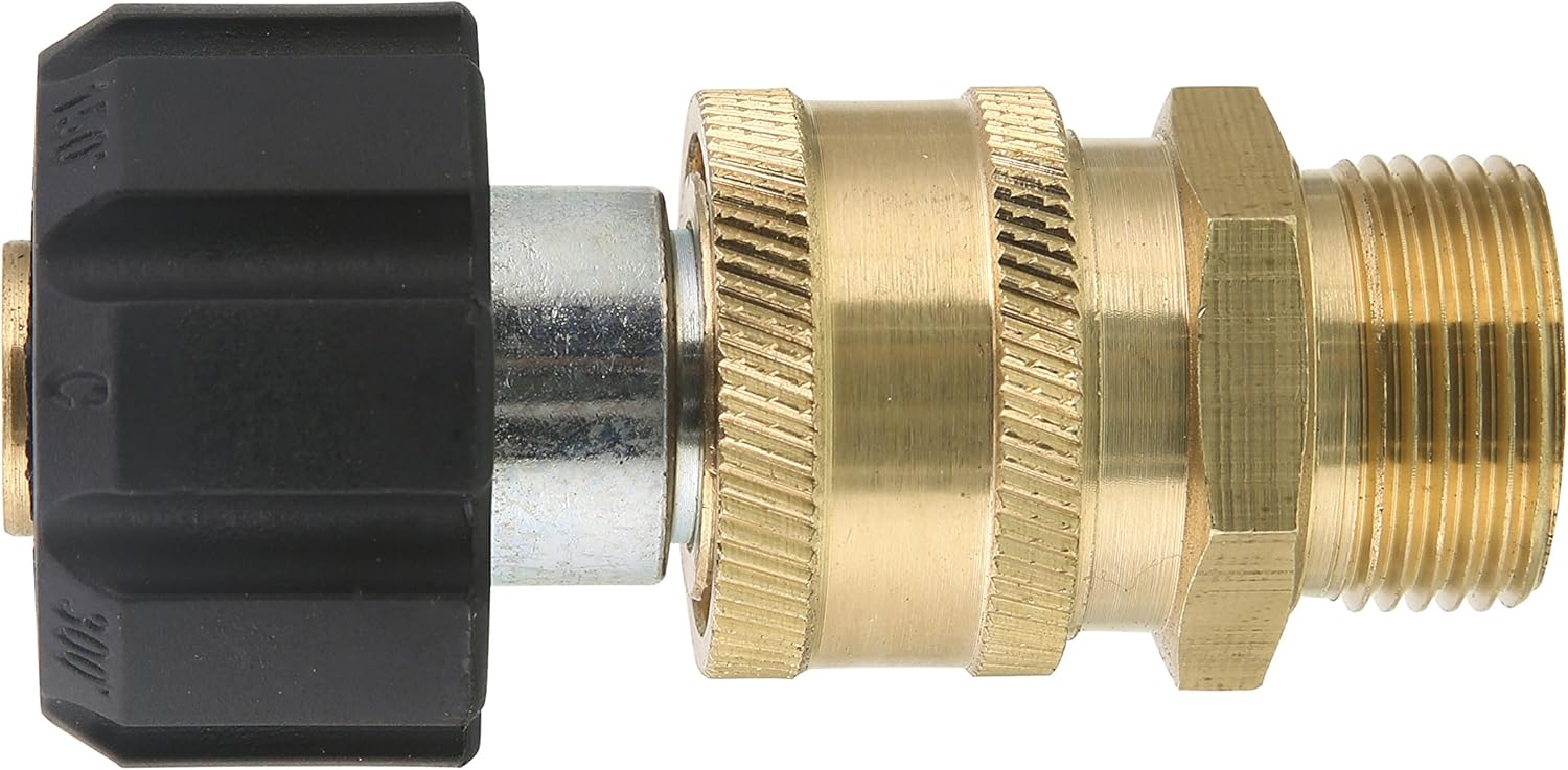 Tool Daily Pressure Washer Adapter Set, Quick Connect Kit, Metric M22 15mm Female to M22 Male Fitting, 5000 PSI - Image 4