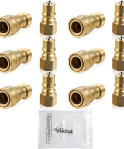 Vinsot 6 Set 1-4 Quick Disconnect Coupler Valve for Carpet Cleaning Wand Truck Mount Carpet Cleaning Wand Valve - 1