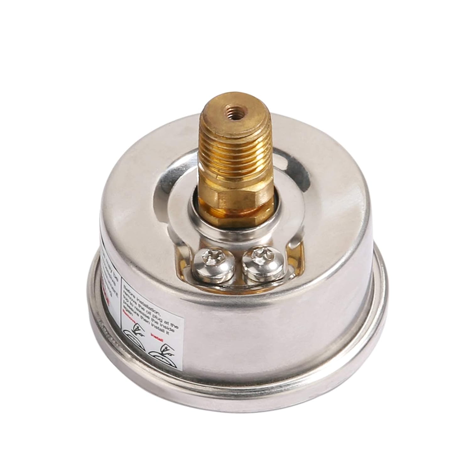 2" Dial Pool Filter Pressure Gauge, Glycerine Filled Pressure Gauge, Water Pressure Gauge, 304 Stainless Steel Case,1/4" NPT Center Back Mount - Image 2