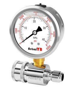 6000PSI Washer Pressure Gauge,3-8 Push-to-Connection Quick Connection,Stainless Steel Housing, Mpa and Psi Dual Scale, for Pressure Washer - 1