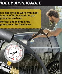 Alternative view of 6000PSI Washer Pressure Gauge,3/8" Push-to-Connection Quick Connection,Stainless Steel Housing, Mpa and Psi Dual Scale, for Pressure Washer