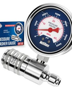 McKillans® High Pressure Washer Gauge - Push-to-Connect 3-8 Automatic Quick Connect - Stainless Steel - up to 6000 PSI - Measure Both PSI and MPa - Power Washer Pressure Gauge - 1