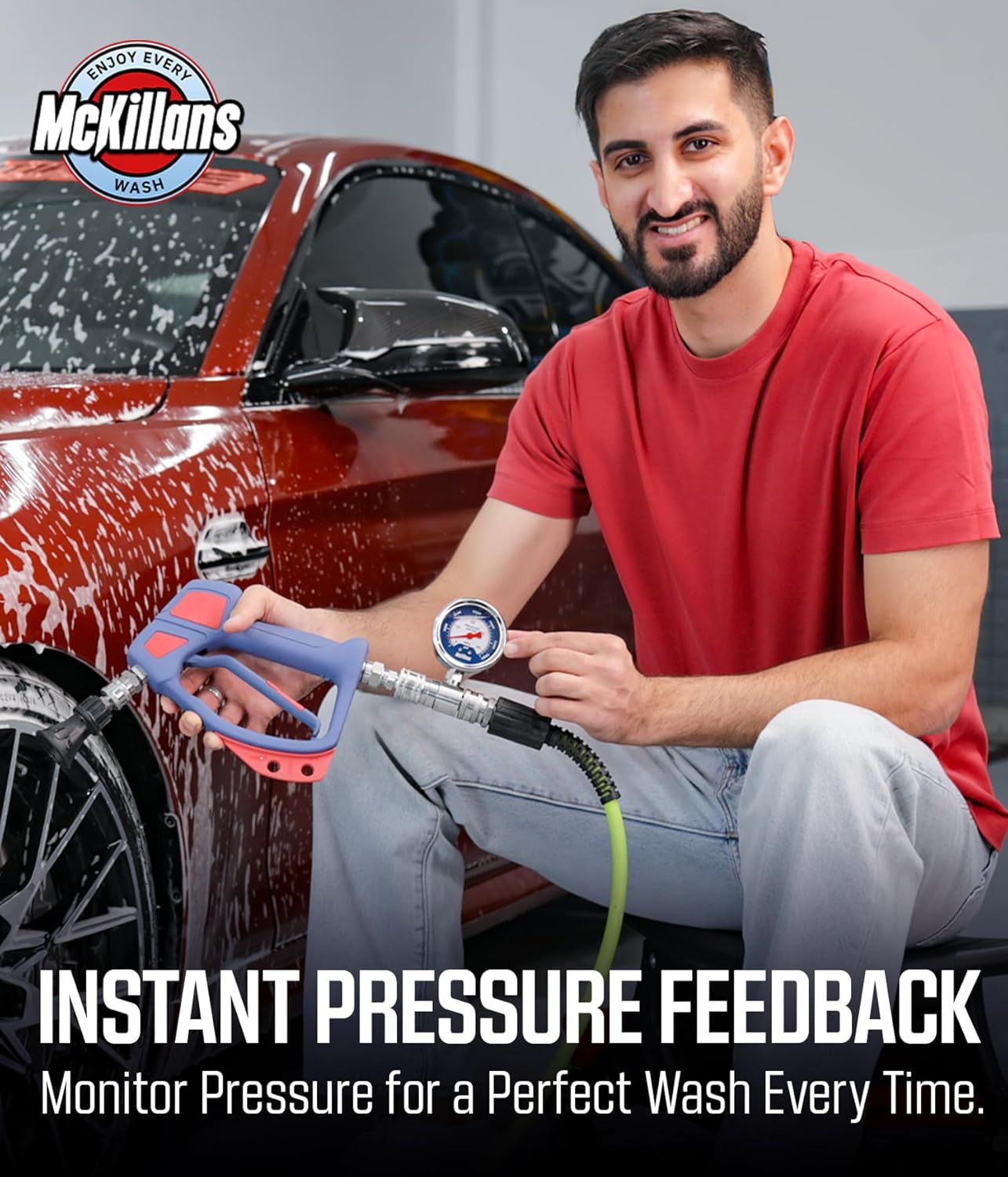McKillans® High Pressure Washer Gauge - Push-to-Connect 3/8" Automatic Quick Connect - Stainless Steel - up to 6000 PSI - Measure Both PSI and MPa - Power Washer Pressure Gauge - Image 2