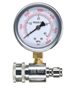 RIDGE WASHER Pressure Washer Gauge with 3-8 Inch Quick Connect Socket and Plug, 6000 PSI - 1