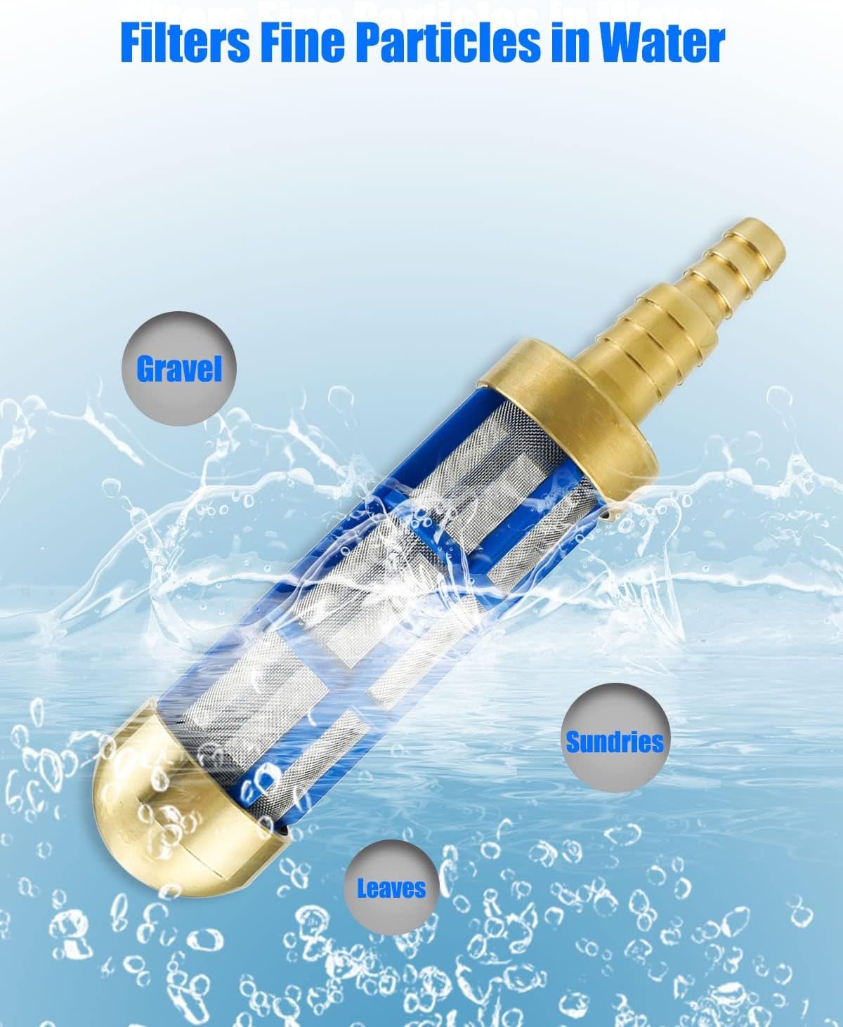 TIKSCIENCE Pressure Washer Filter Brass 3/4'' 5/8'' Hose Water Suction Strainer Pickup Filter Hose Inlet Strainer for Water Tank Connection to Suction Hose - Image 4